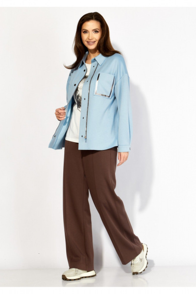 Брюки, рубашка TAiER 1419 голубой/коричневый - фото 6