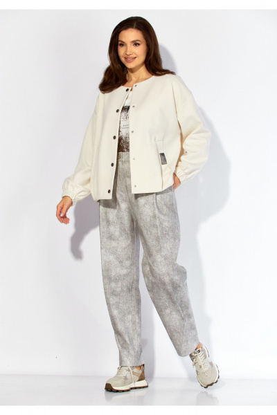 Бомбер, брюки TAiER 1426 белый/серый - фото 2