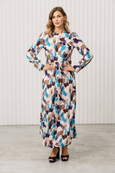 Платье Romgil РТ0131-ВИ2 молочный,шоколадный,темно-розовый - фото 3