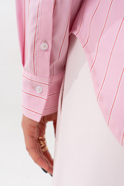 Блуза SILVERSPICE S-7636 розовая-полоска - фото 6