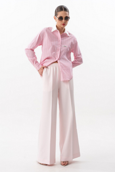 Блуза SILVERSPICE S-7636 розовая-полоска - фото 2