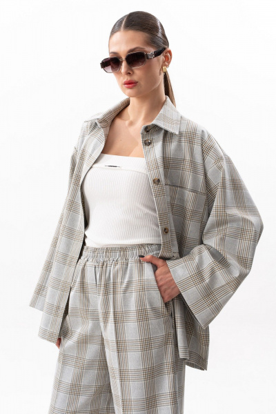 Блуза SILVERSPICE S-7634 клетка - фото 3