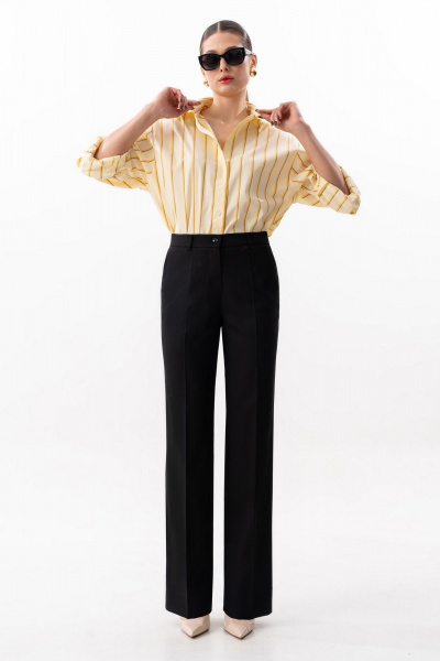 Деловые брюки из текстиля и эко-кожи SILVERSPICE S-3101-1 - фото 2