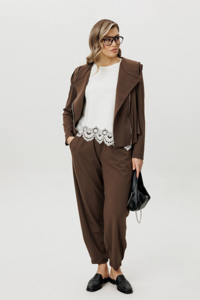 Брюки, куртка, топ Fantazia Mod 5370 коричневый - фото 9
