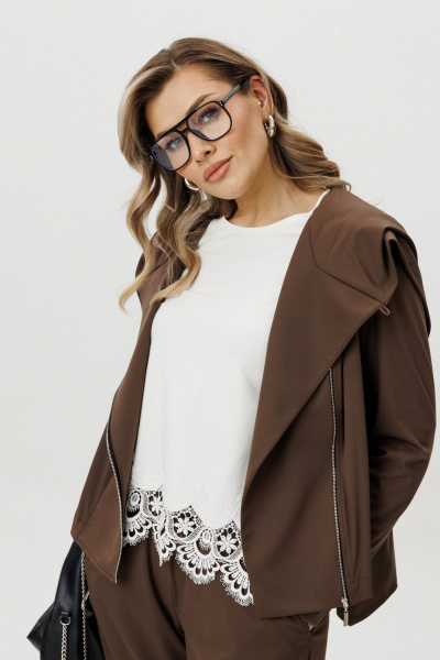 Брюки, куртка, топ Fantazia Mod 5370 коричневый - фото 2