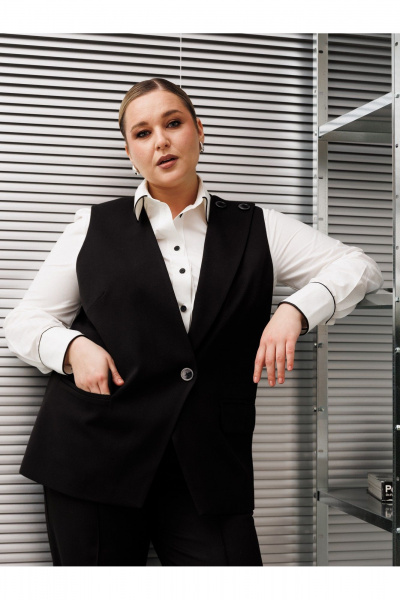 Брюки, жилет AVA fashion М-175 черный - фото 17