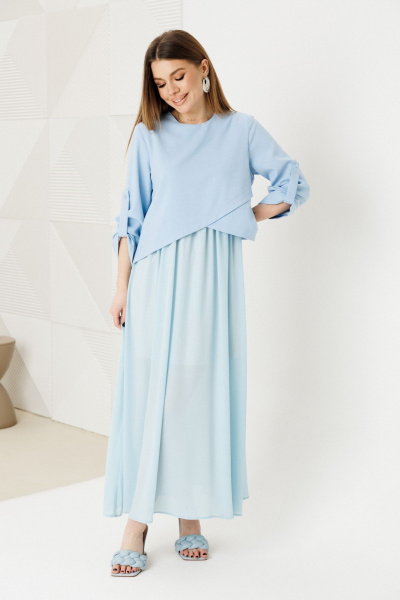 Платье Amberа Style 1007-10 голубой - фото 4