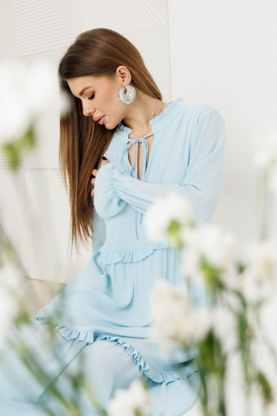 Платье Amberа Style 1130-2 голубой - фото 9