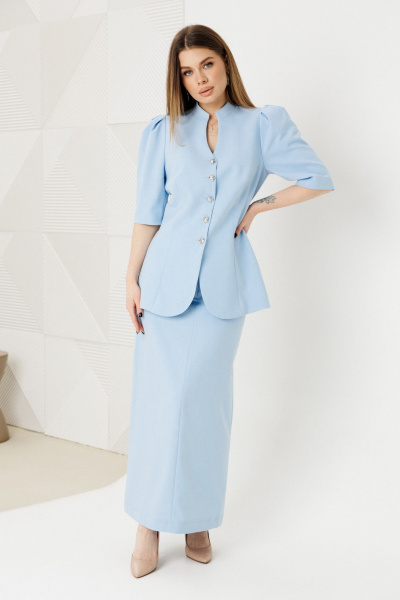 Жакет, юбка Amberа Style 2151 голубой - фото 1
