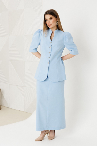 Жакет, юбка Amberа Style 2151 голубой - фото 3