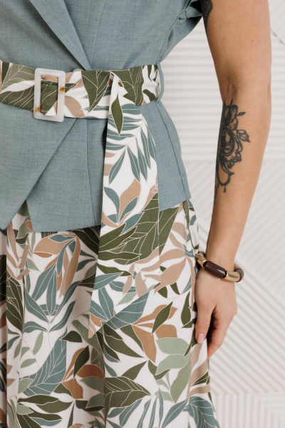 Блуза, жакет, юбка Мода Юрс 26-2641 ментол - фото 5