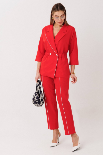 Брюки, жакет Anastasia 1324 красный - фото 1