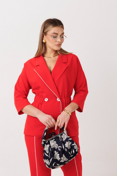 Брюки, жакет Anastasia 1324 красный - фото 3