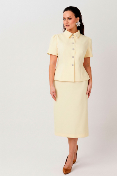 Жакет, юбка Mislana 1302 желтый - фото 4