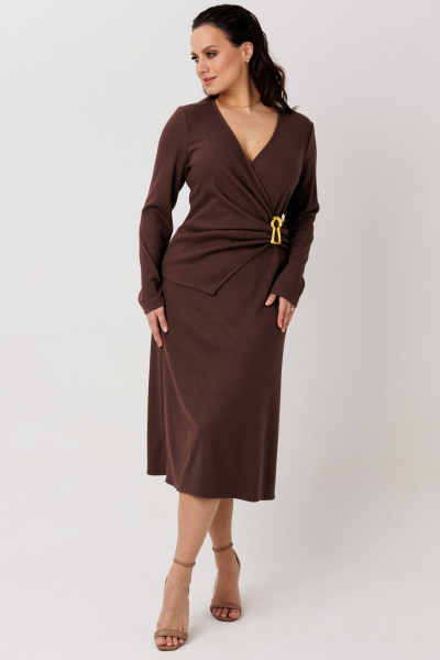 Платье Mislana 1291 коричневый - фото 1