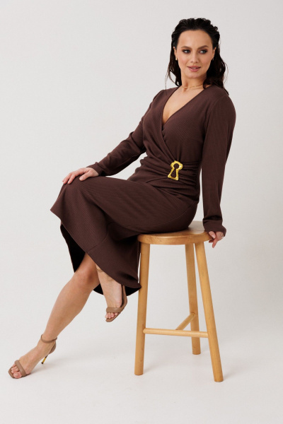 Платье Mislana 1291 коричневый - фото 6