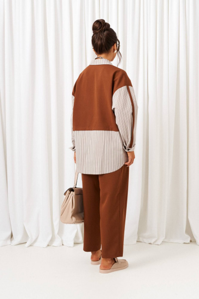 Брюки, рубашка Beautiful&Free 6438 миндаль - фото 8