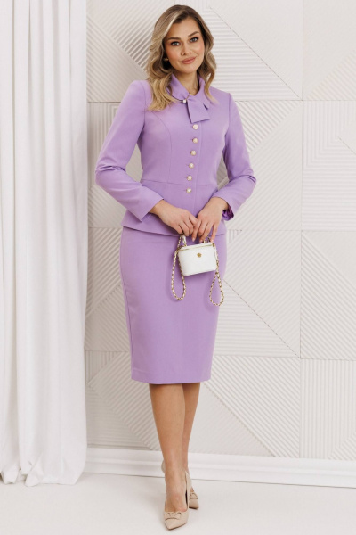 Жакет, юбка Мода Юрс 26-2824 сирень - фото 2