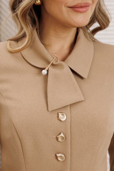 Жакет, юбка Мода Юрс 26-2824 бежевый - фото 5