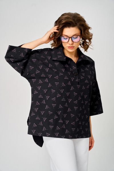 Блуза Michel chic 786 черный_зонтик - фото 6