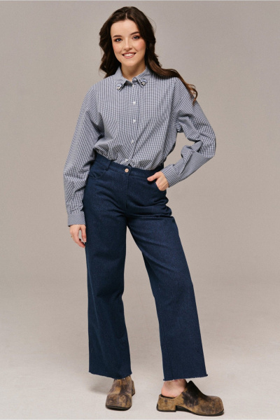 Рубашка JRSy 2671 сине-белая_полоса - фото 1
