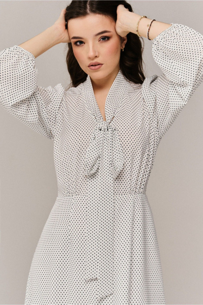 Платье JRSy 2672 молоко_синий_горох - фото 2