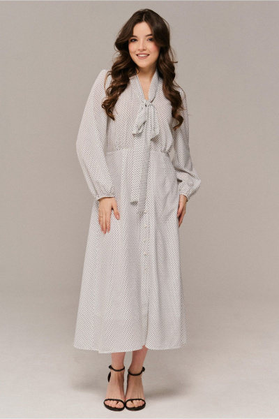 Платье JRSy 2672 молоко_синий_горох - фото 1