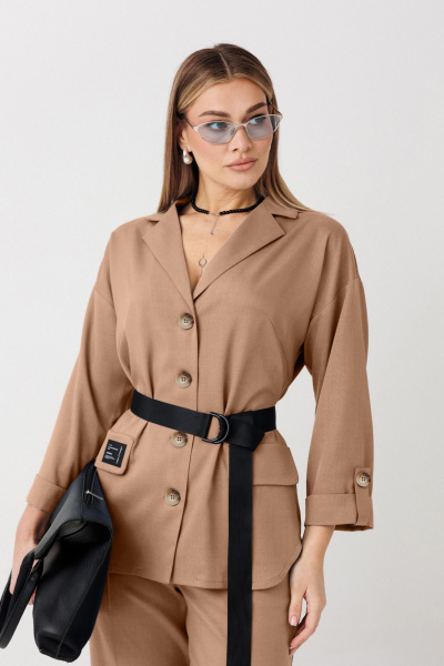 Брюки, жакет Verita 2443 серо-голубой - фото 8