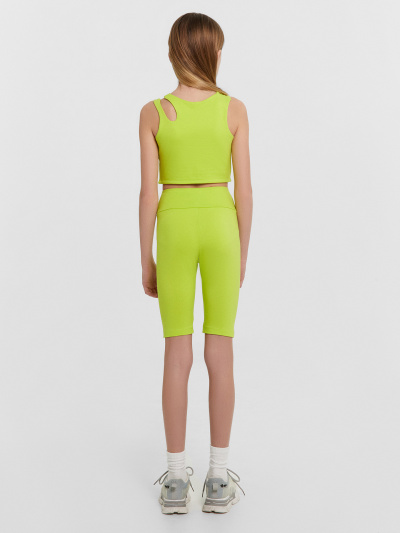 Велосипедки, топ Mark Formelle 397748/24-32372П-5 зеленый_лайм_печать_2_сл_на_пол_2_сл_на_ЛВ_дет_шорт - фото 3