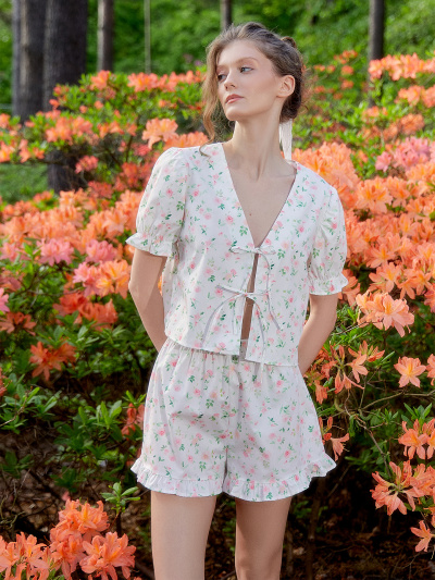 Жакет, шорты Mark Formelle 592610/24-33121ПП-9 цветы_на_св.молочном - фото 1