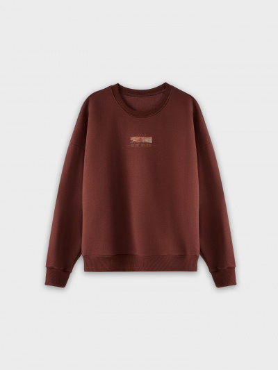 Свитшот Mark Formelle 121944/25-5006П-7П т.шоколадный_печать_2_сл_на_пол_2_сл_на_спинке_ДК - фото 2