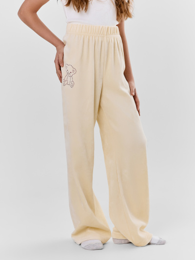 Брюки Mark Formelle 587002/25-39105П-3-3 молочный_печать_1сл_аппликация_из_страз_ПР_дет_пе - фото 1