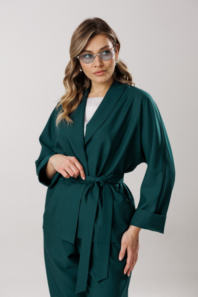 Блуза, брюки, топ Ларс Стиль 1202/1 изумруд - фото 7