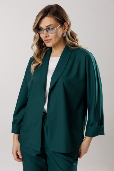 Блуза, брюки, топ Ларс Стиль 1202/1 изумруд - фото 6
