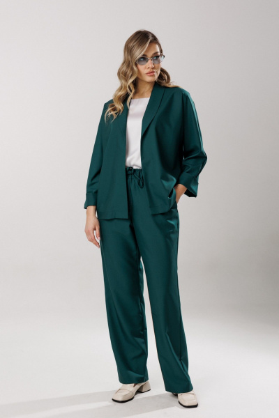 Блуза, брюки, топ Ларс Стиль 1202/1 изумруд - фото 2