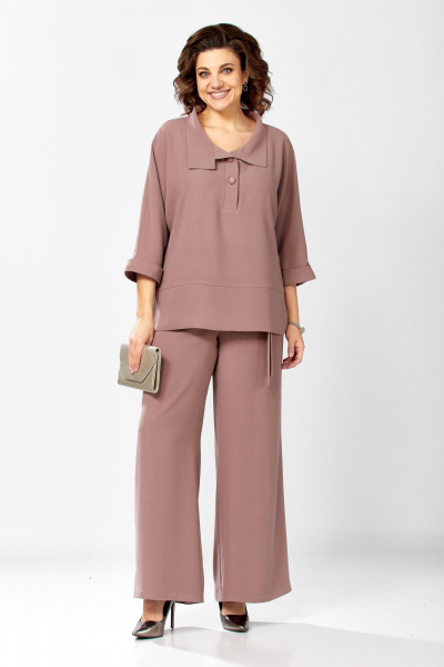 Блуза, брюки БагираАнТа 1105 какао - фото 1