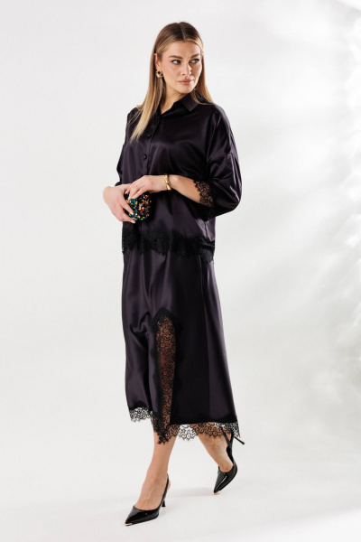 Блуза, юбка Anastasia 1331 черничный - фото 7