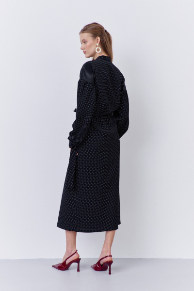 Платье FLAIM 2063 черный-горох - фото 8
