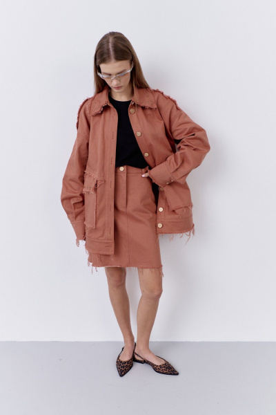 Бомбер, юбка FLAIM 2077.01 розовый-кирпич - фото 5