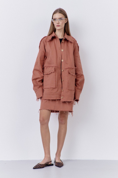 Бомбер, юбка FLAIM 2077.01 розовый-кирпич - фото 1
