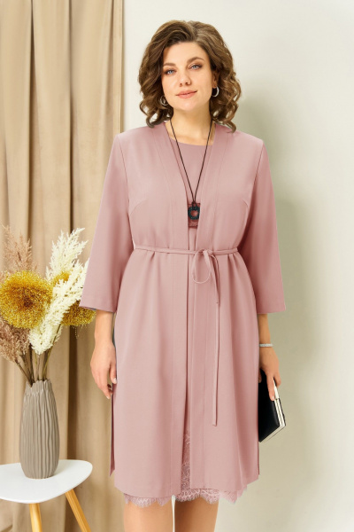 Жакет, платье VOLNA 1459 пудрово-розовый - фото 2