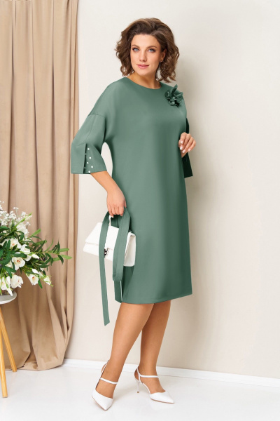 Платье VOLNA 1461 мятно-зеленый - фото 4