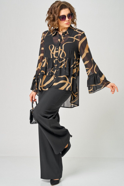 Блуза EVA GRANT 7221 принт_ленты - фото 5