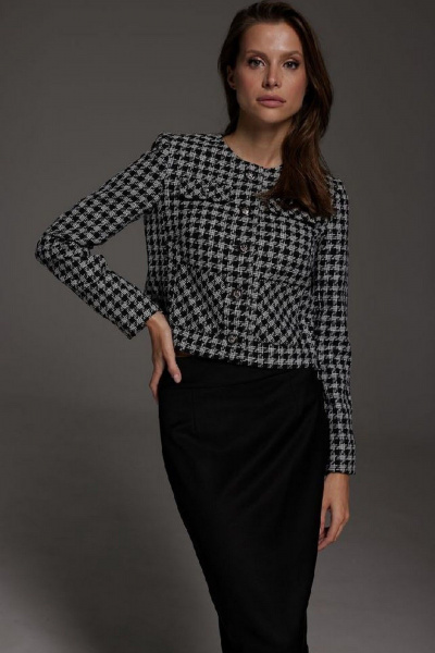 Жакет DAVA 126.1 черный+серый - фото 2