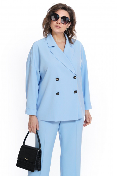 Брюки, жакет Alani Collection 2437 голубой - фото 3