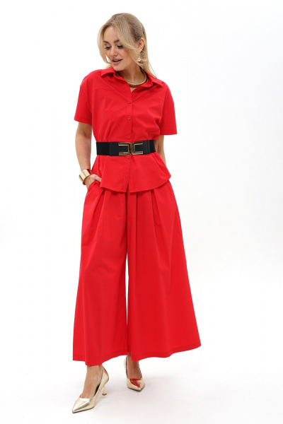 Блуза, брюки Alani Collection 2494 красный - фото 4