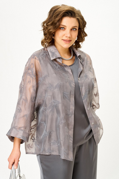 Блуза, брюки, топ Alani Collection 2517 серый - фото 5