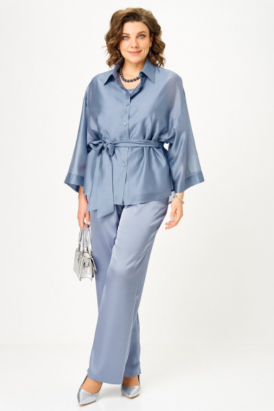 Блуза, брюки, топ Alani Collection 2517 индиго - фото 1