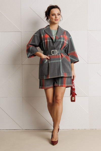 Блуза, жакет, шорты Mubliz 304 клетка - фото 15