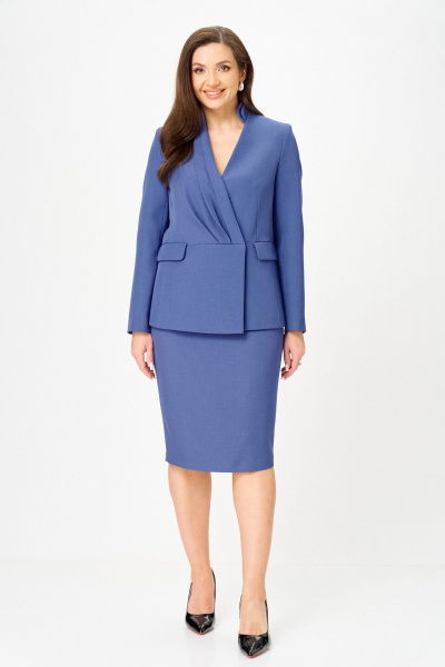 Жакет, юбка LeNata 20303 темно-голубой - фото 3